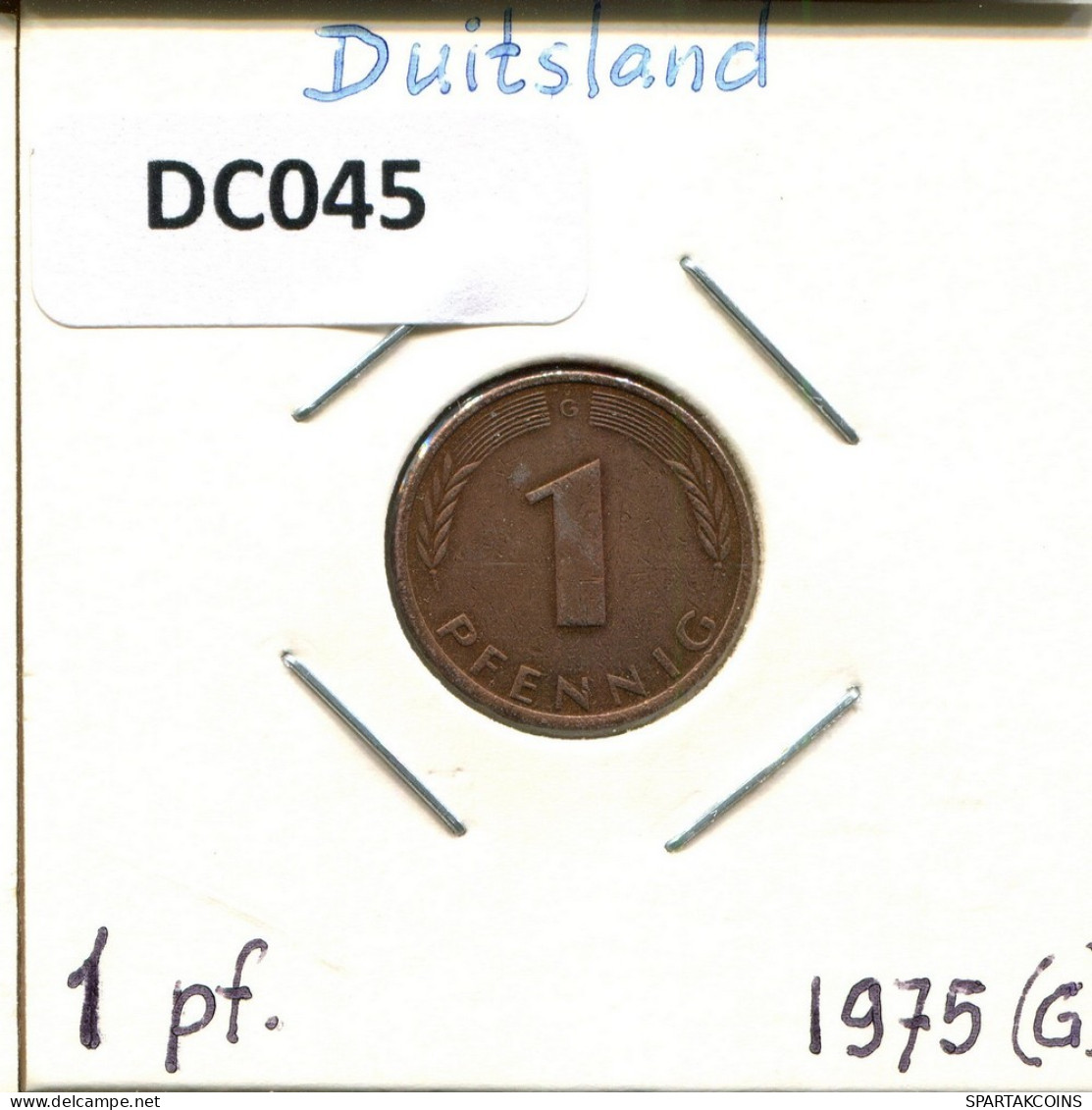 1 PFENNIG 1975 G BRD DEUTSCHLAND Münze GERMANY #DC045.D.A - 1 Pfennig