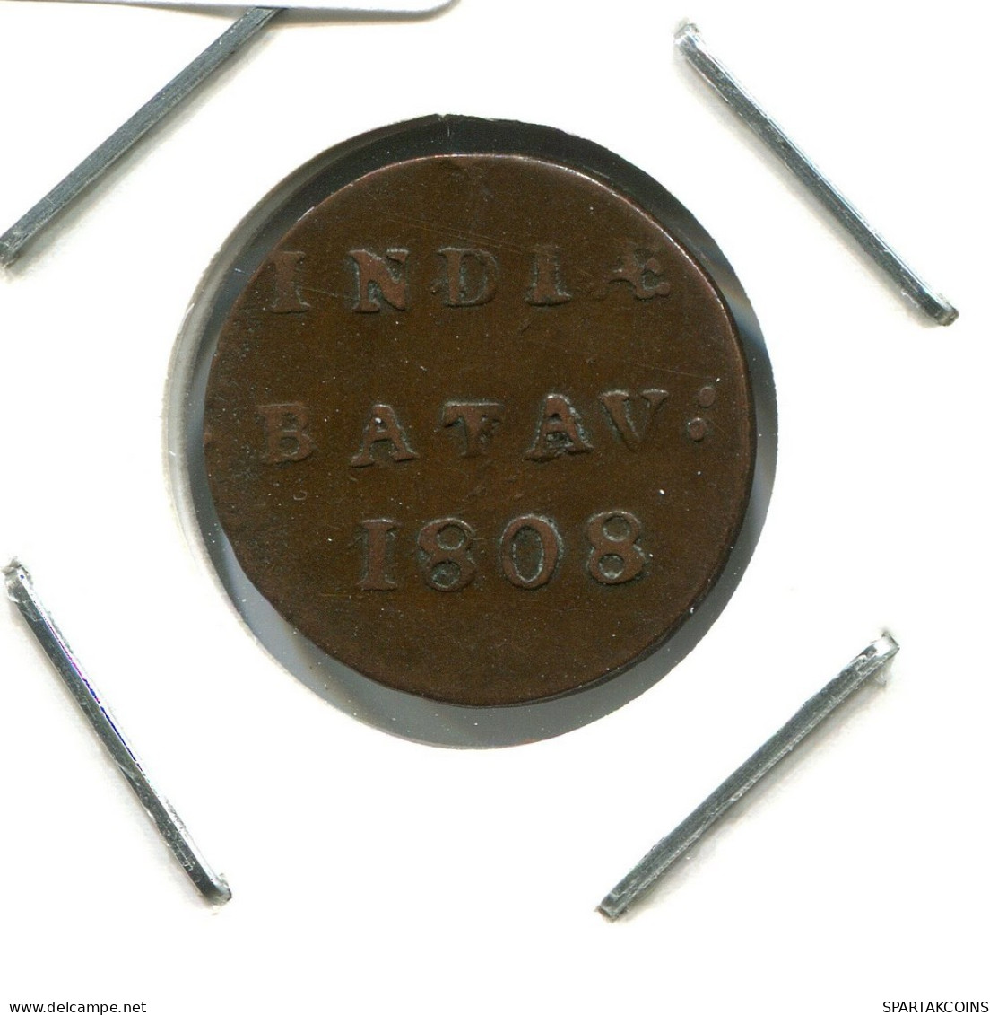1808 BATAVIA VOC 1/2 DUIT NETHERLANDS INDIES Koloniale Münze #VOC2094.10.U.A - Niederländisch-Indien