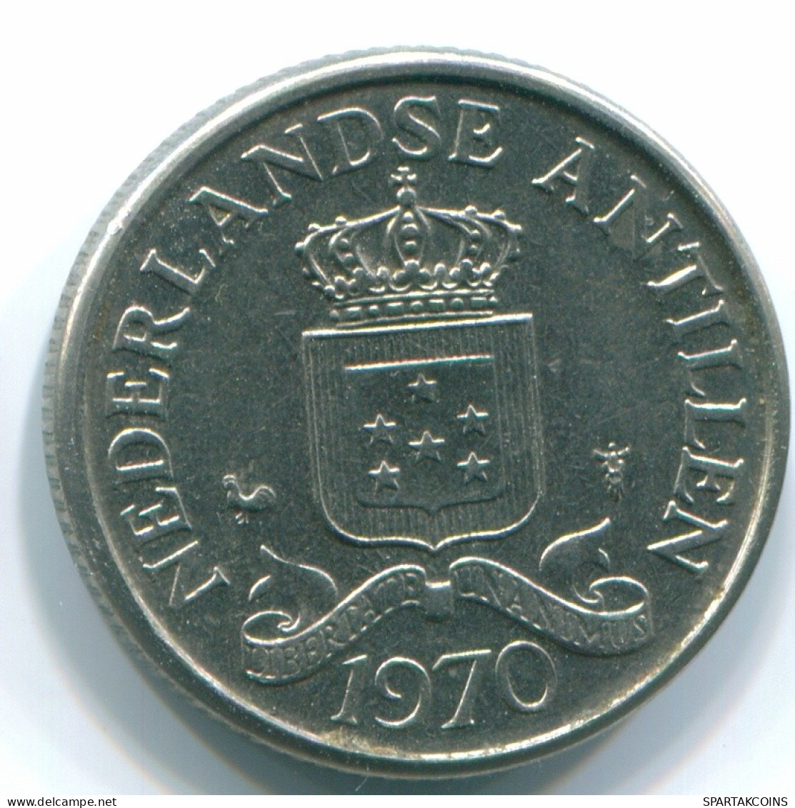 25 CENTS 1970 NIEDERLÄNDISCHE ANTILLEN Nickel Koloniale Münze #S11470.D.A - Antilles Néerlandaises