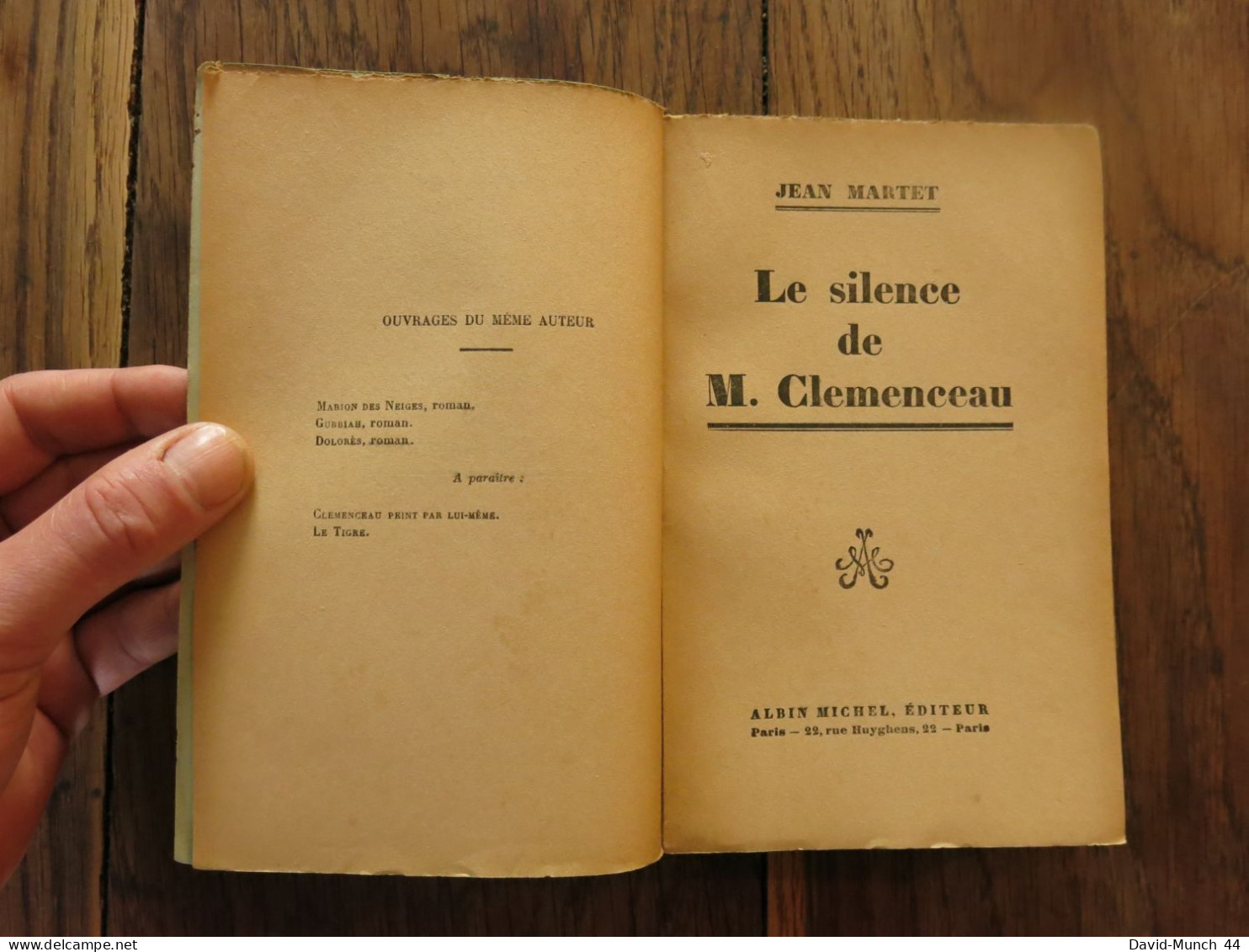 Le Silence De M. Clémenceau De Jean Martet. Albin Michel, Editeur, Paris. 1929 - 1901-1940