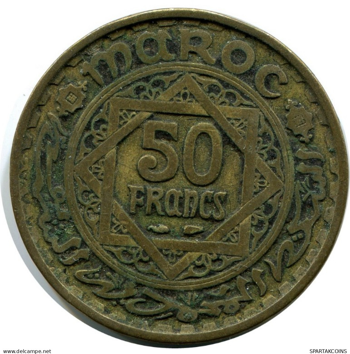 50 FRANCS 1951 MOROCCO Mohammed V Coin #AH766.U.A - Marruecos