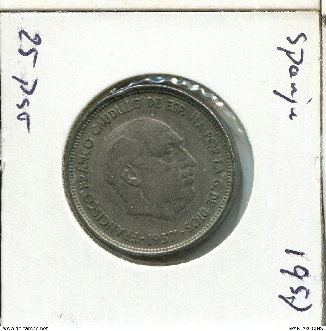 25 PESETAS 1957 SPAIN Coin #AV125.U.A - 25 Pesetas