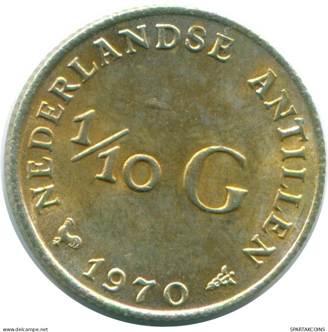 1/10 GULDEN 1970 ANTILLAS NEERLANDESAS PLATA Colonial Moneda #NL13086.3.E.A - Antilles Néerlandaises