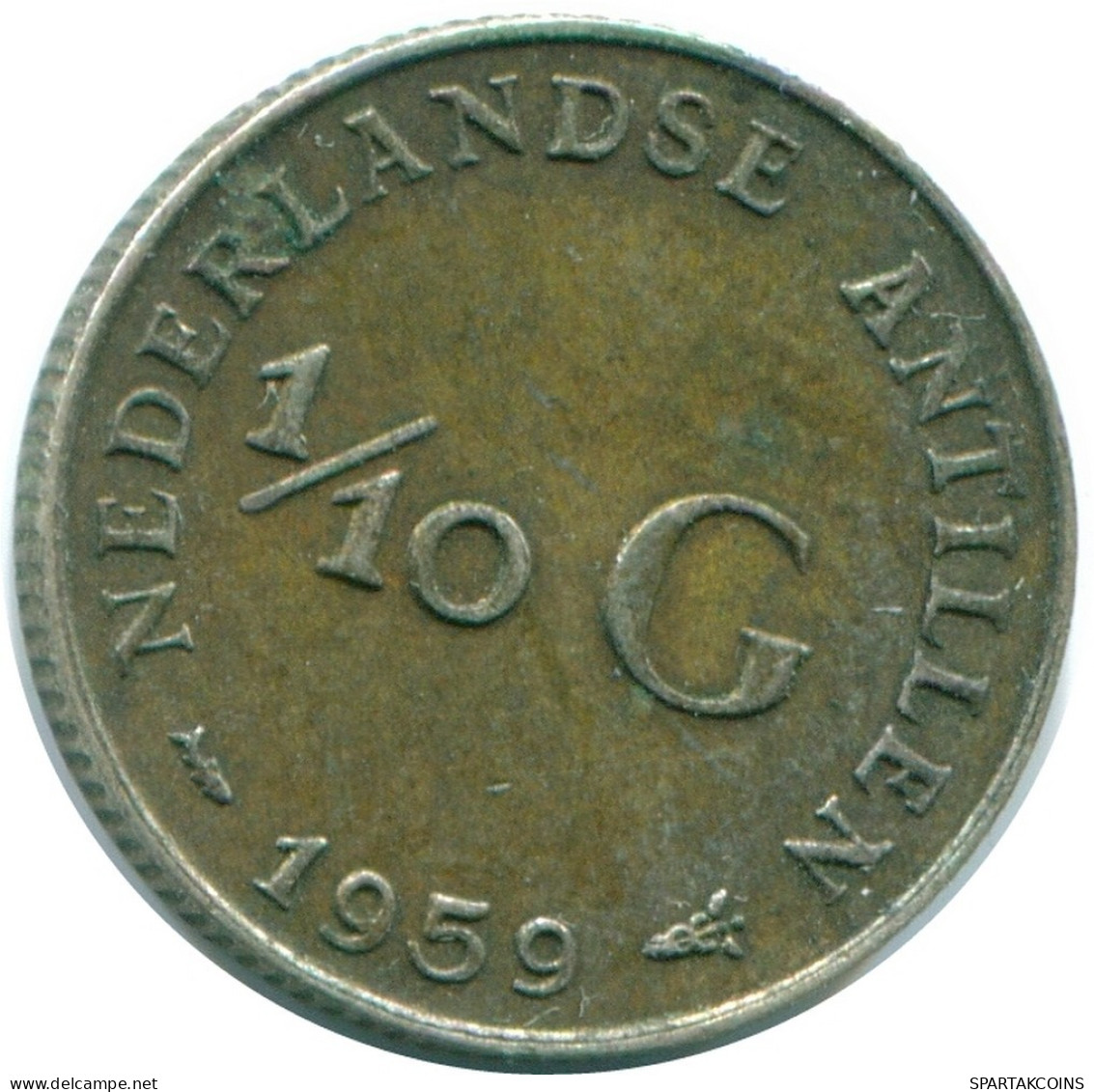 1/10 GULDEN 1959 ANTILLAS NEERLANDESAS PLATA Colonial Moneda #NL12244.3.E.A - Niederländische Antillen