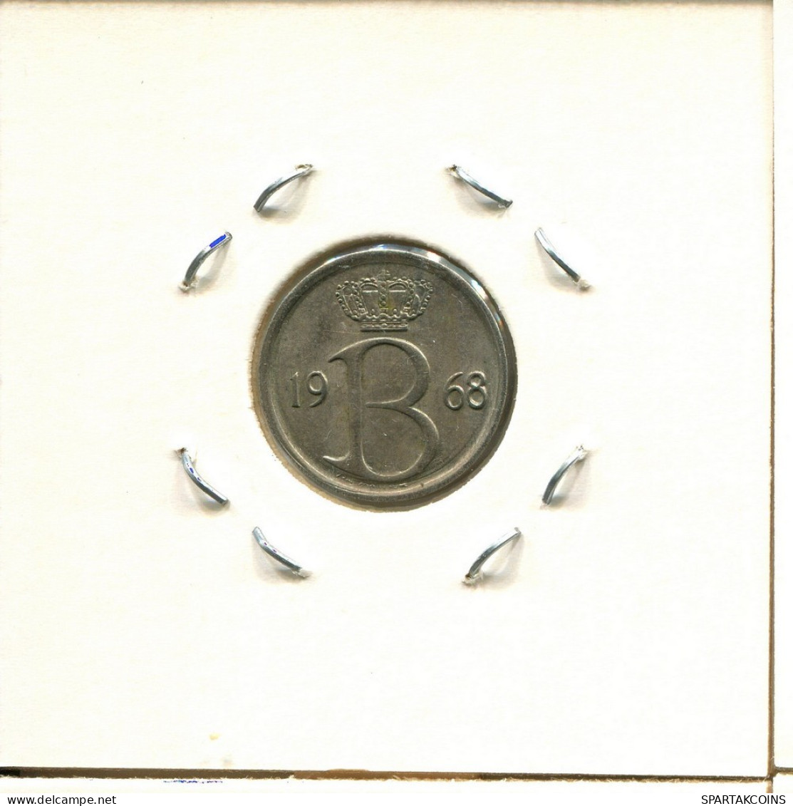 25 CENTIMES 1968 DUTCH Text BÉLGICA BELGIUM Moneda #BA329.E.A - 25 Centimes
