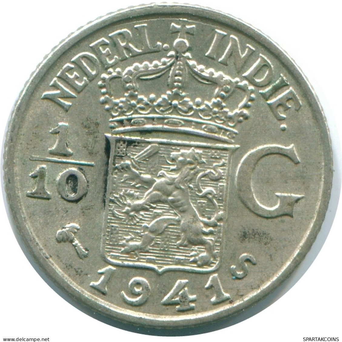 1/10 GULDEN 1941 S INDIAS ORIENTALES DE LOS PAÍSES BAJOS PLATA #NL13697.3.E.A - Indes Neerlandesas