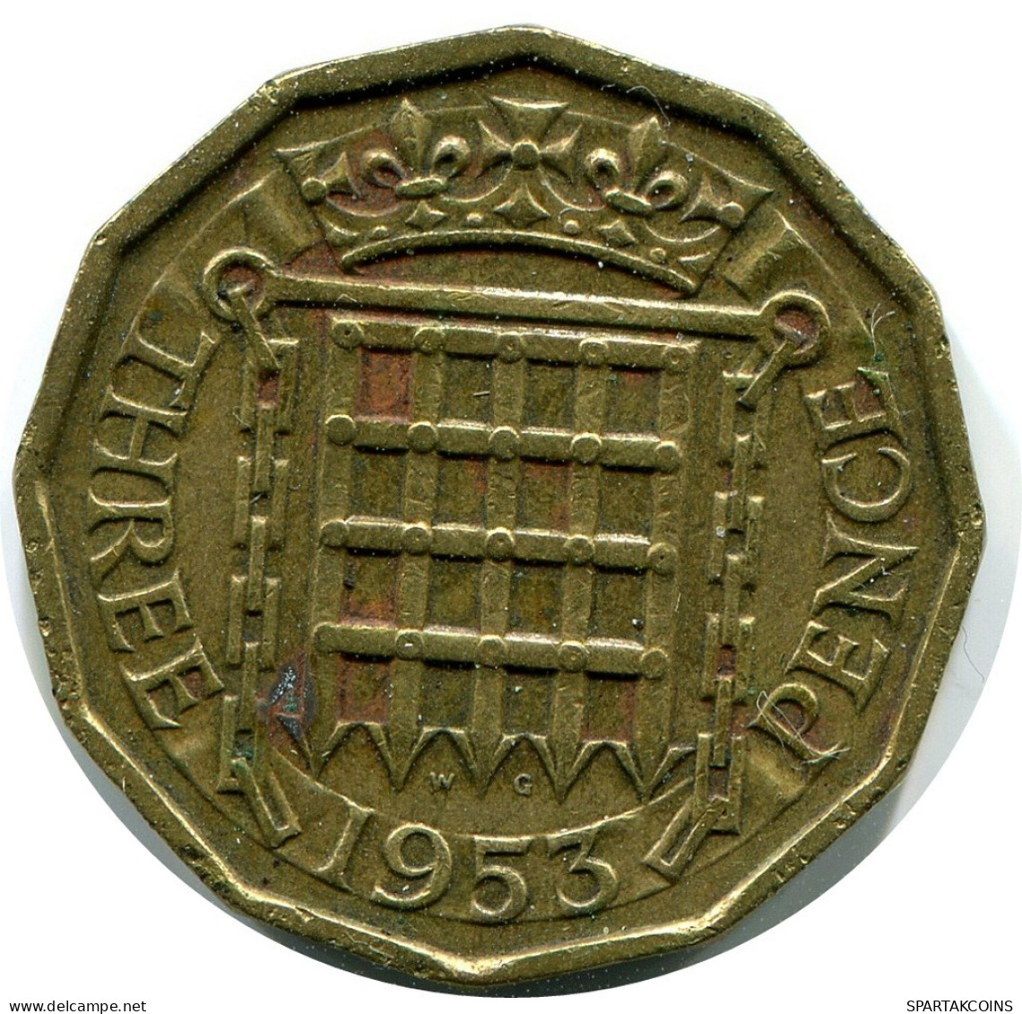 THREEPENCE 1953 UK GBAN BRETAÑA GREAT BRITAIN Moneda #BB048.E.A - F. 3 Pence