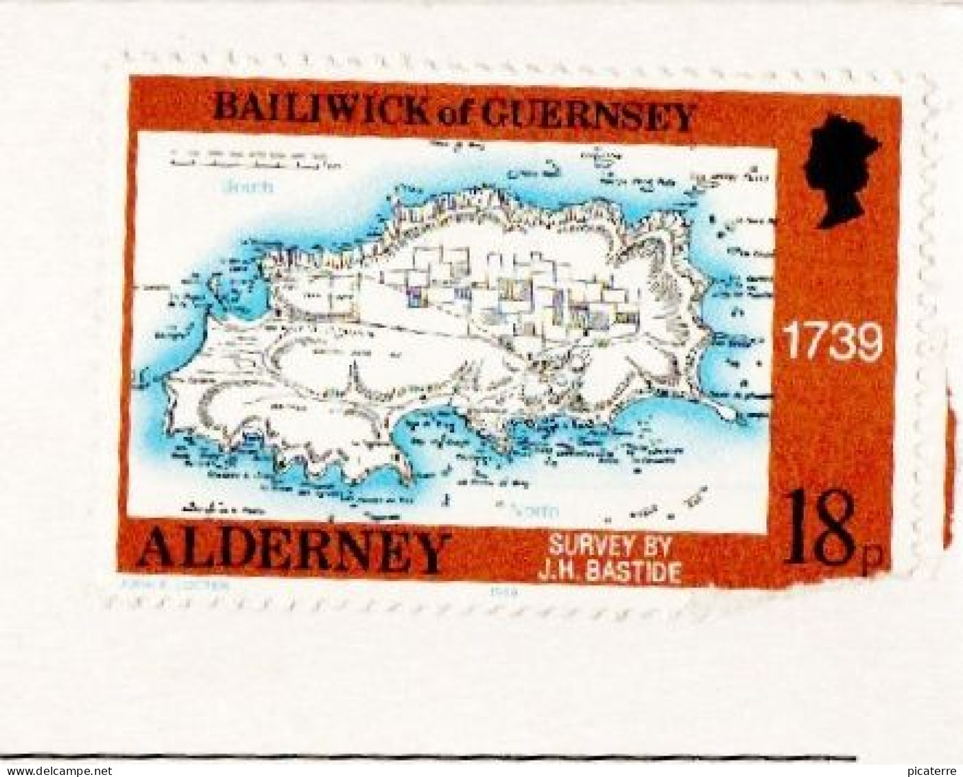 Arch Bay & Chateau L'Etoc - C1970s- H.Gossler-John Hinde (not Postally Used But Alderney Map Stamp Affixed) -ile Aurigny - Alderney