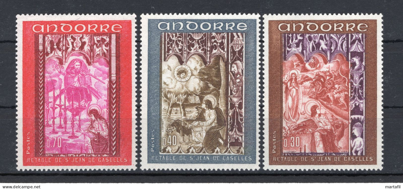 1969 ANDORRA FRANCESE SET MNH ** 198/200 Sain Jean De Caselles - Nuevos