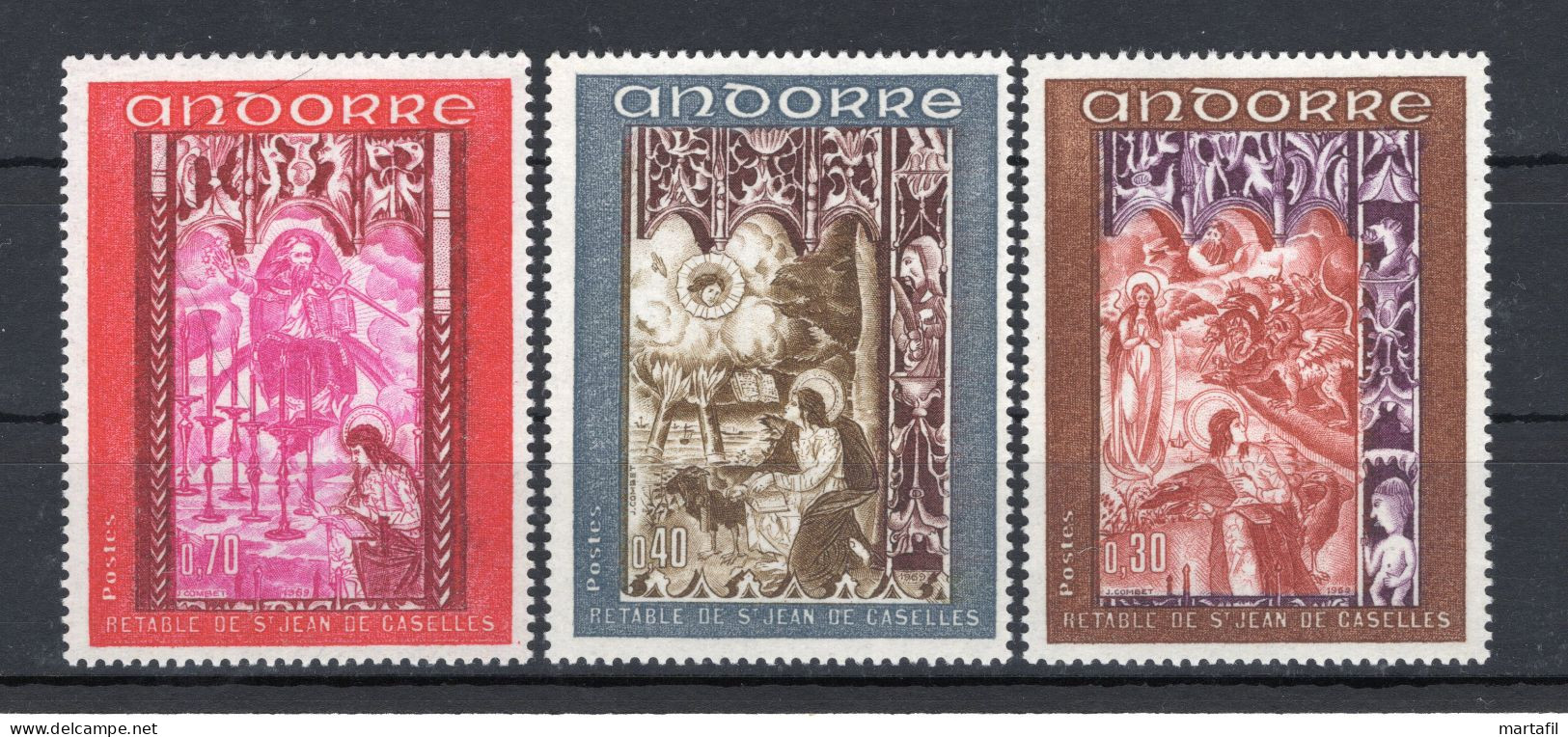 1969 ANDORRA FRANCESE SET MNH ** 198/200 Sain Jean De Caselles - Unused Stamps