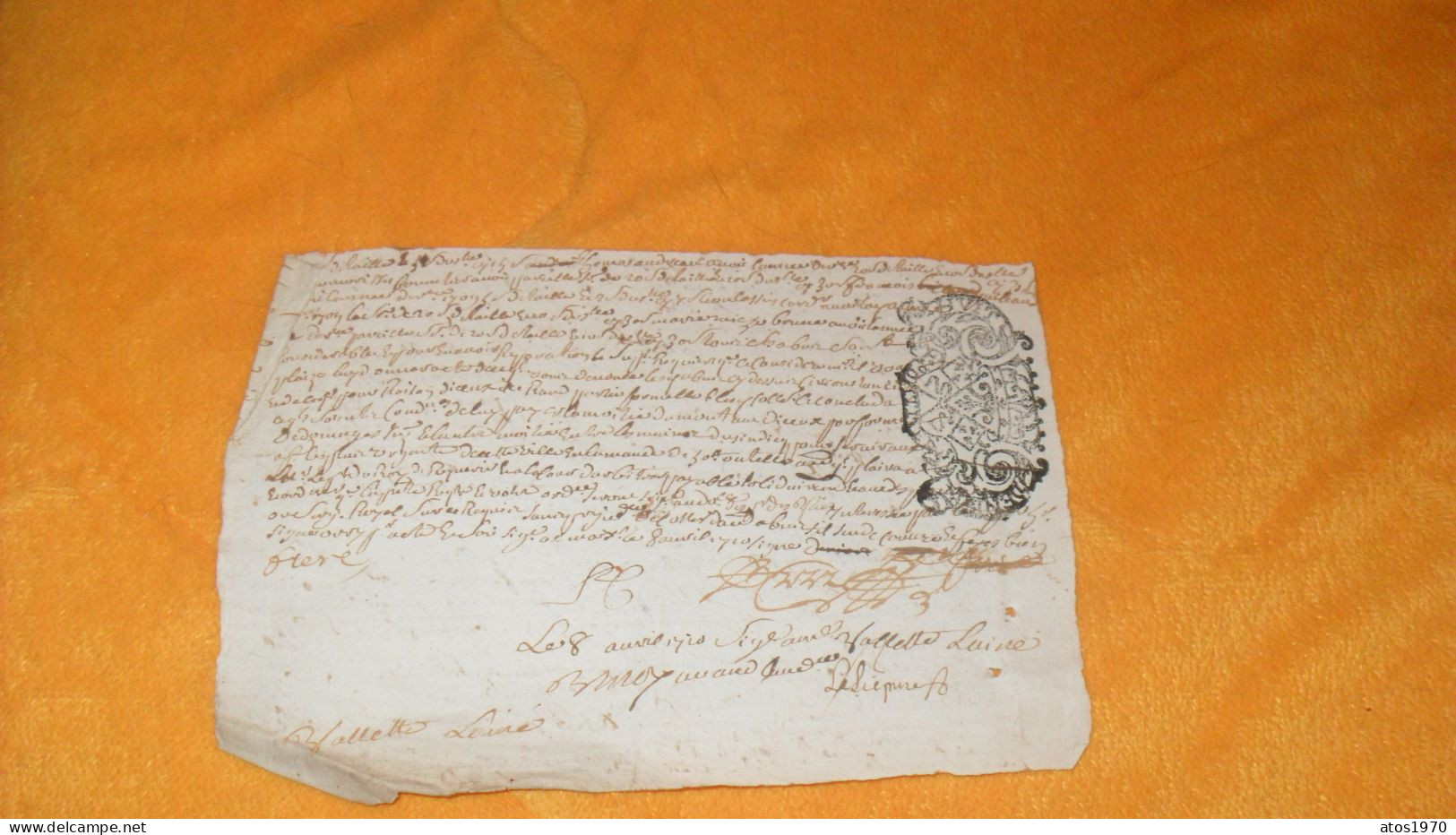 PETIT MANUSCRIT ANCIEN DATE ?../  A ETUDIER CACHET GENERALITE DE POITIERS HUIT DEN. - Manuscripten