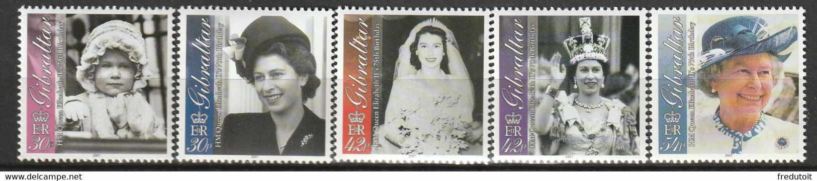 GIBRALTAR - N°967/71 ** (2001) Elizabeth II - Gibilterra