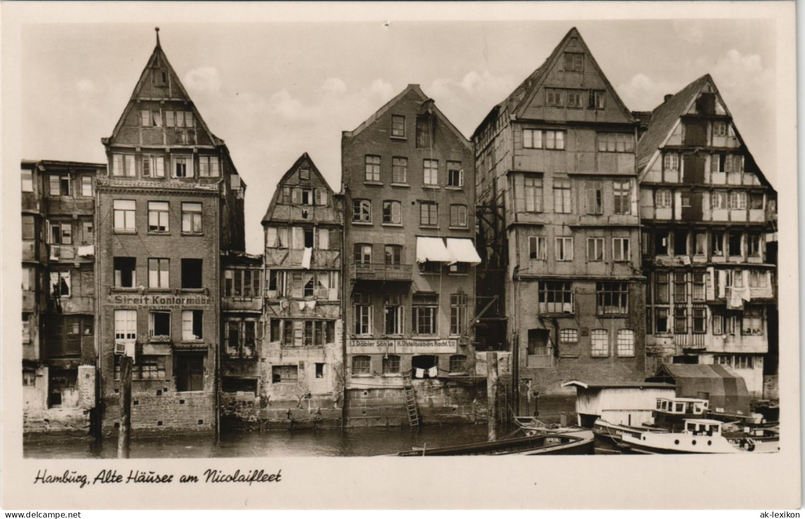 Ansichtskarte Hamburg Alte Häuser Am Nicolaifleet Fleet Häuser Zeile 1940 - Andere & Zonder Classificatie