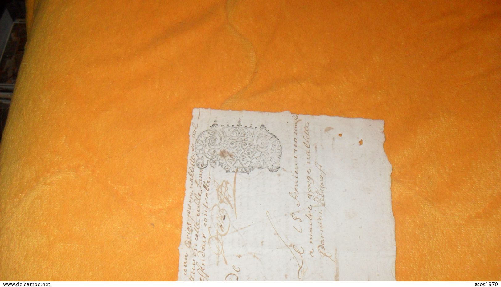 PETIT MANUSCRIT ANCIEN DE 1710../  A ETUDIER CACHET GENERALITE DE POITIERS HUIT DEN. - Manuscrits