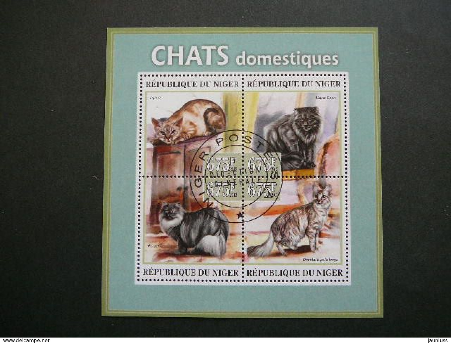 Cats. Katzen. Chats # Niger 2013 Used S/s #834 Domestic Cats - Gatos Domésticos