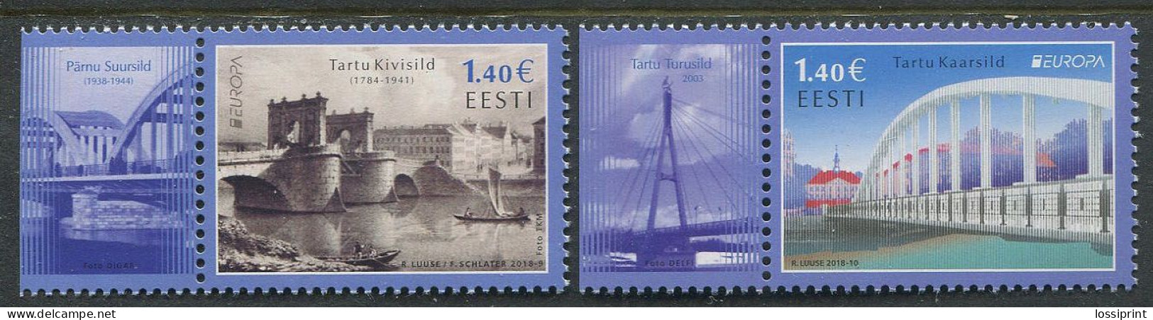 Estonia:Unused Stamps EUROPA Cept 2018, Bridges, MNH - Estonie