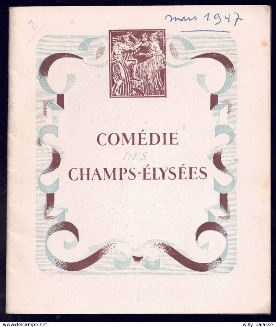 +++ Livret - Programme - Comédie Des Champs Elysées - 1947 - Spectacle - Théâtre - Publicité Bière Du Mesnil  // - Programmes