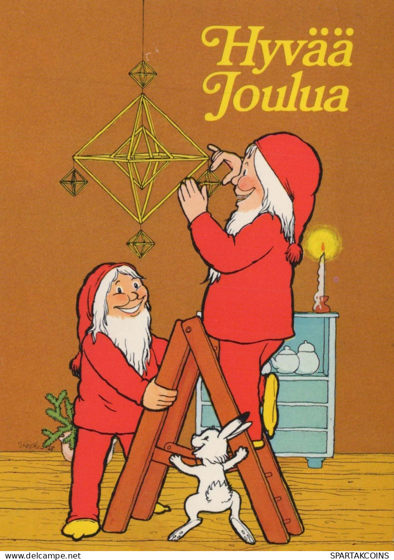 WEIHNACHTSMANN SANTA CLAUS Neujahr Weihnachten GNOME Vintage Ansichtskarte Postkarte CPSM #PAY158.A - Santa Claus