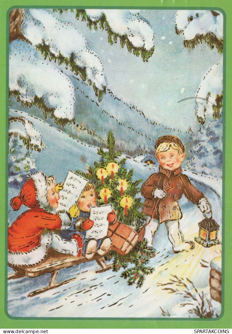 Bonne Année Noël ENFANTS Vintage Carte Postale CPSM #PAY037.A - New Year