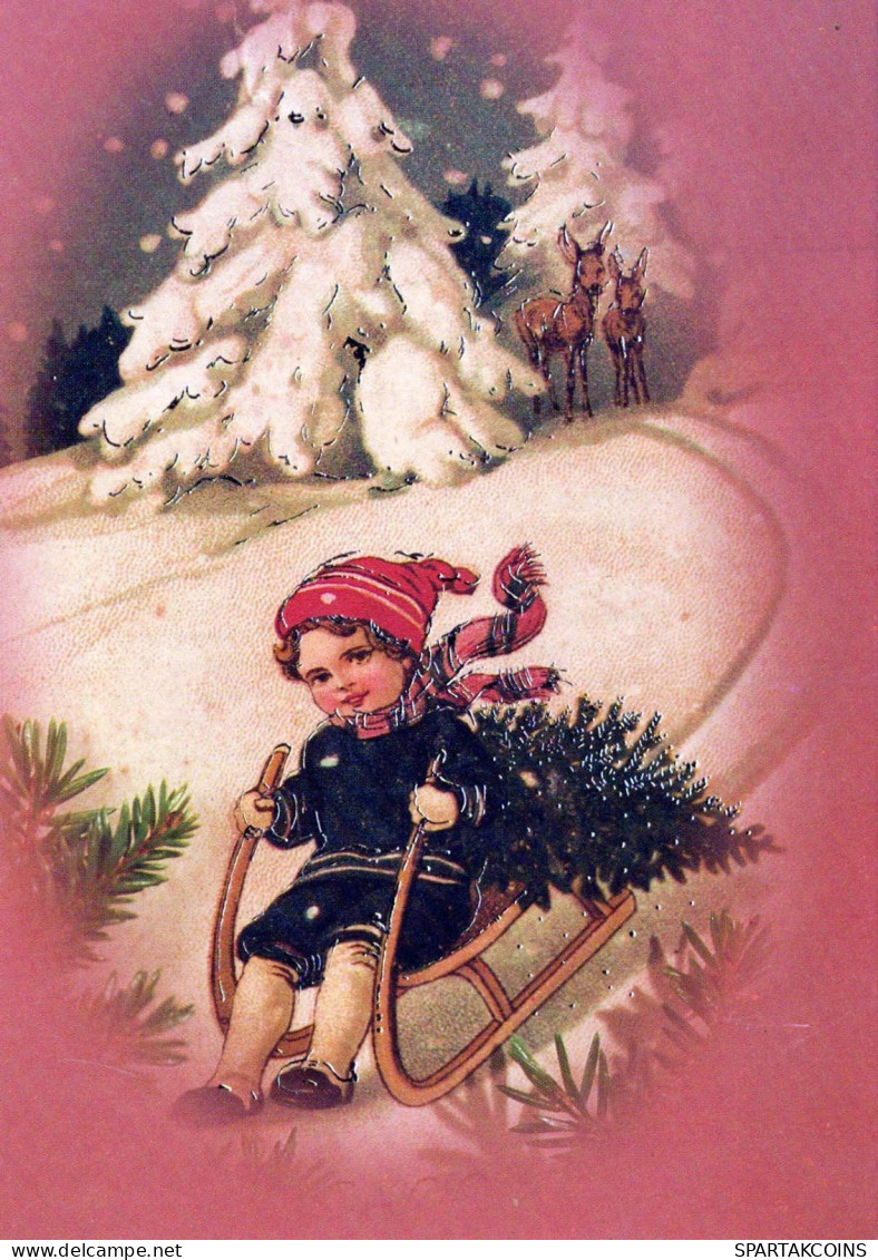 Buon Anno Natale BAMBINO Vintage Cartolina CPSM #PAW810.A - New Year