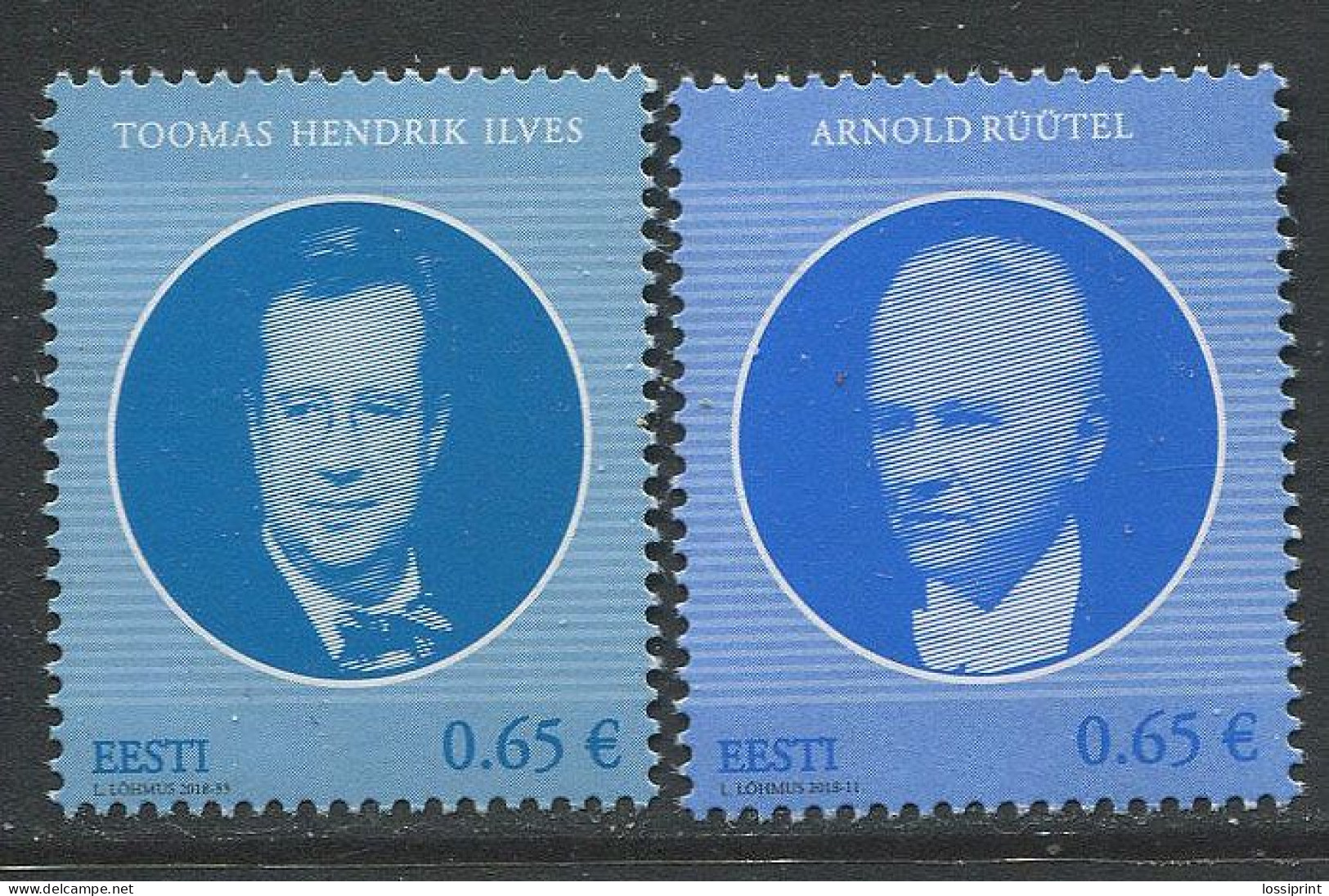 Estonia:Unused Stamps Estonian Presidents Toomas Hendrik Ilves And Arnold Rüütel, 2018, MNH - Estland