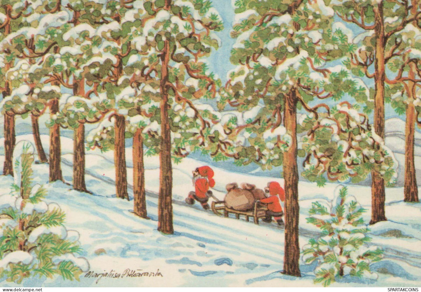 WEIHNACHTSMANN SANTA CLAUS Neujahr Weihnachten GNOME Vintage Ansichtskarte Postkarte CPSM #PAW702.A - Santa Claus