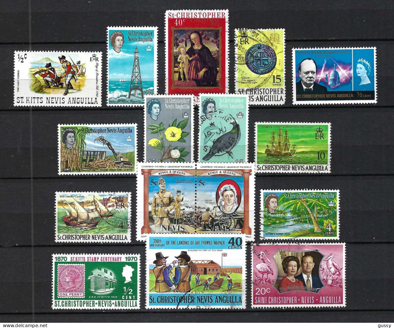 ST CHRISTOPHER-KITTS-NEVIS-ANGUILA Ca.1953-80: Lot De Neuf** Et Obl. - San Cristóbal Y Nieves - Anguilla (...-1980)