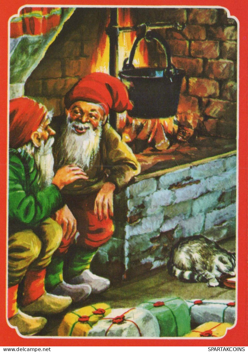 WEIHNACHTSMANN SANTA CLAUS Neujahr Weihnachten GNOME Vintage Ansichtskarte Postkarte CPSM #PBL702.A - Santa Claus