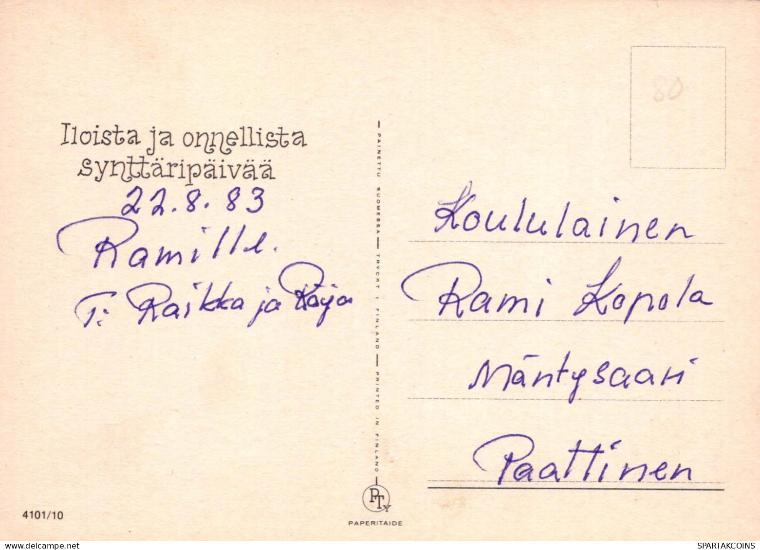 FELIZ CUMPLEAÑOS 8 Año De Edad NIÑO NIÑOS Vintage Tarjeta Postal CPSM #PBT982.A - Anniversaire