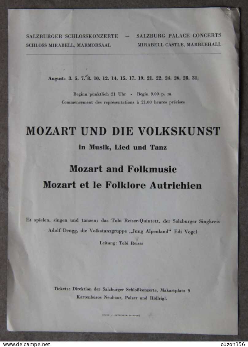 Salzburg (Salzbourg, Autriche), Salzburg Palace Concerts, Mozard Et Le Folklore Autrichien - Collections