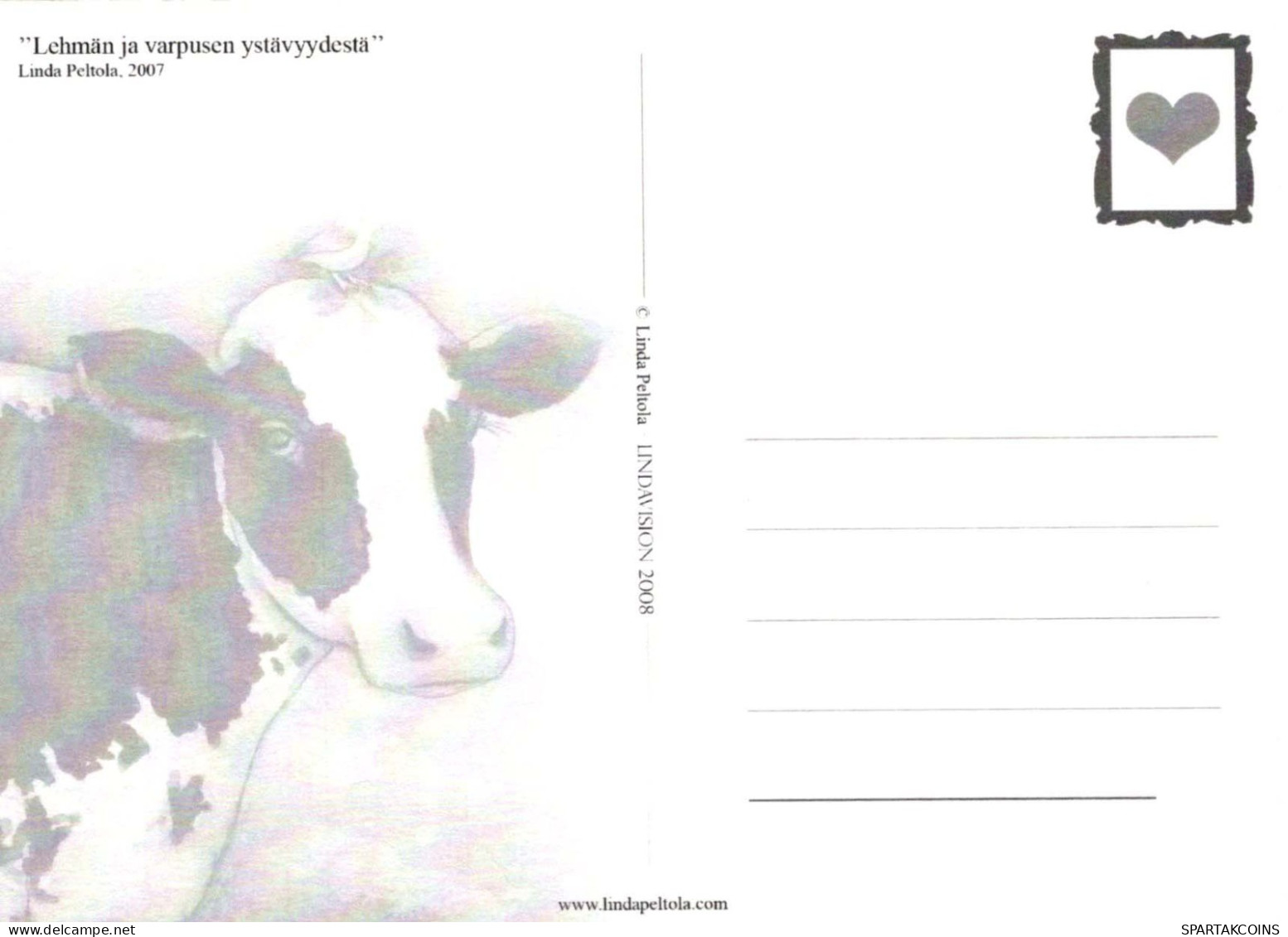 VACA Animales Vintage Tarjeta Postal CPSM #PBR810.A - Vacas