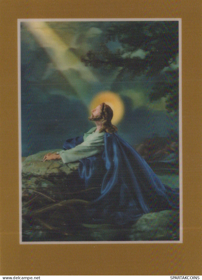 CRISTO SANTO Cristianesimo Religione LENTICULAR 3D Vintage Cartolina CPSM #PAZ002.A - Jesus