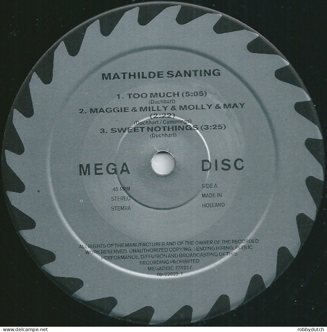 * Mini LP 45rpm *  MATHILDE SANTING & DENNIS DUCHHART - WATER UNDER THE BRIDGE (Holland 1985 EX) - Jazz