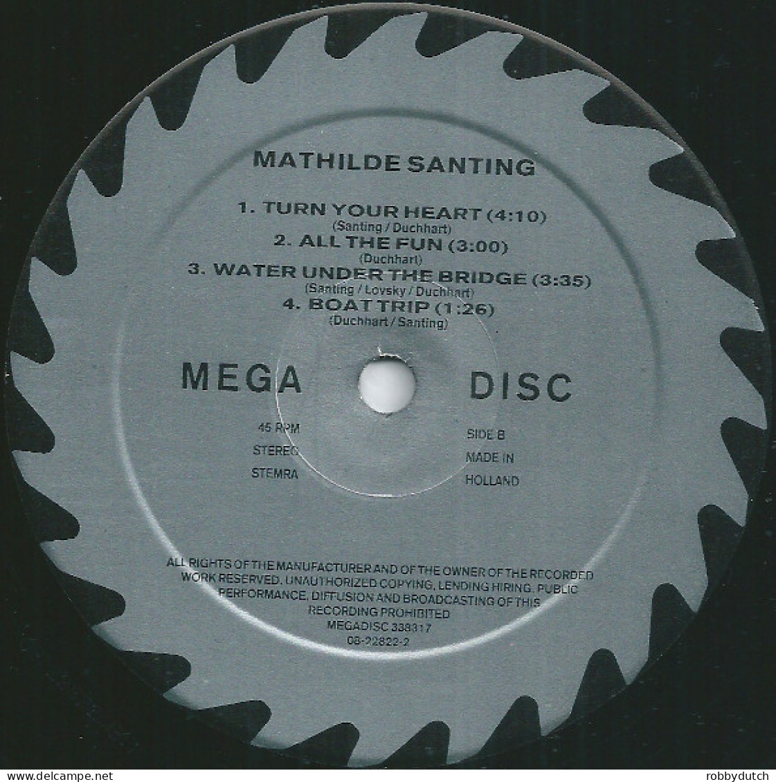 * Mini LP 45rpm *  MATHILDE SANTING & DENNIS DUCHHART - WATER UNDER THE BRIDGE (Holland 1985 EX) - Jazz
