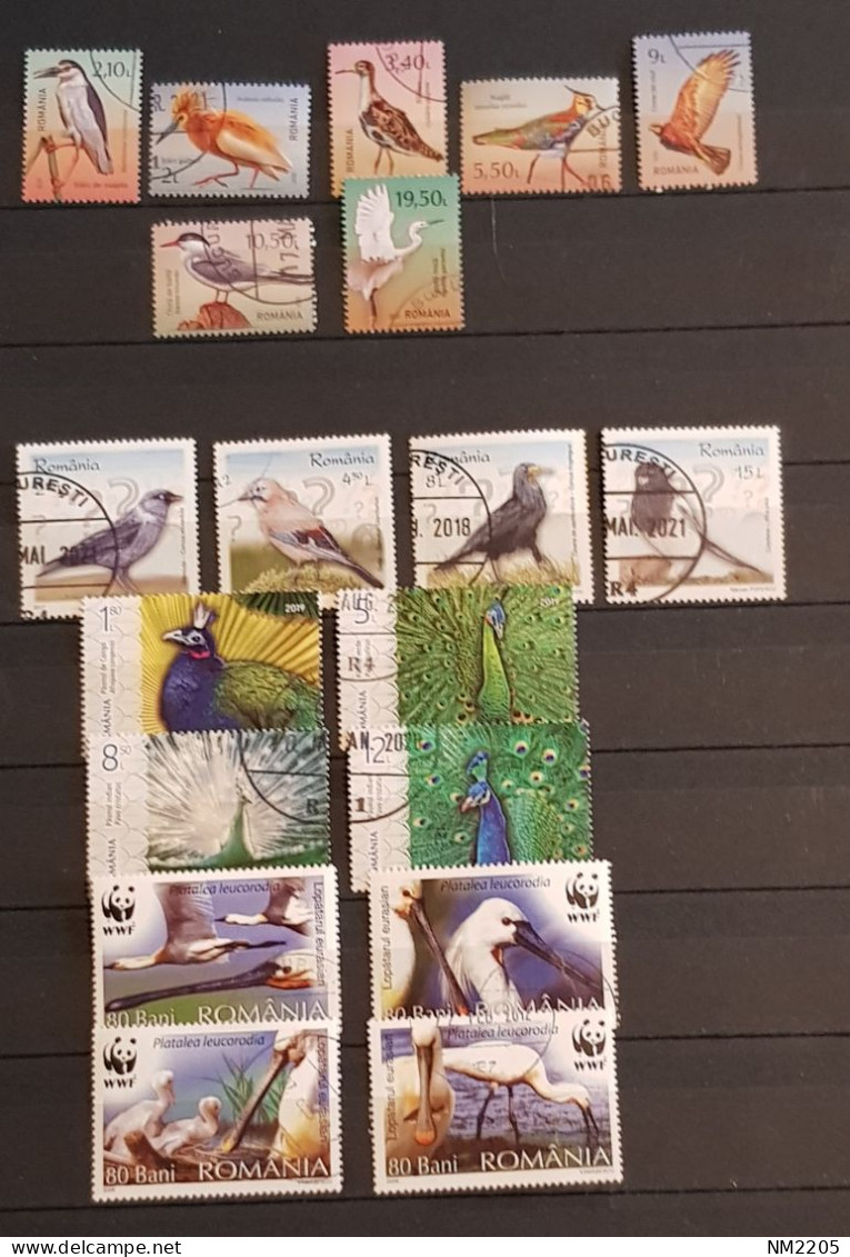 BIRDS ROMANIA BIRDS OWLS-PAVO CRISTATUS - STERNA HIRUNDO 7 SETS CTO- USED - Used Stamps