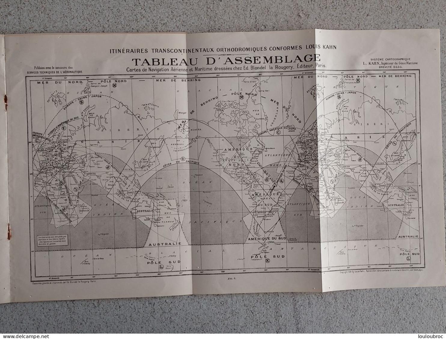 ITINERAIRES TRANSCONTINENTAUX ORTHODROMIQUES  CONFORMES LOUIS KAHN 1934 LIVRET DE 28 PAGES BLONDEL LA ROUGERY