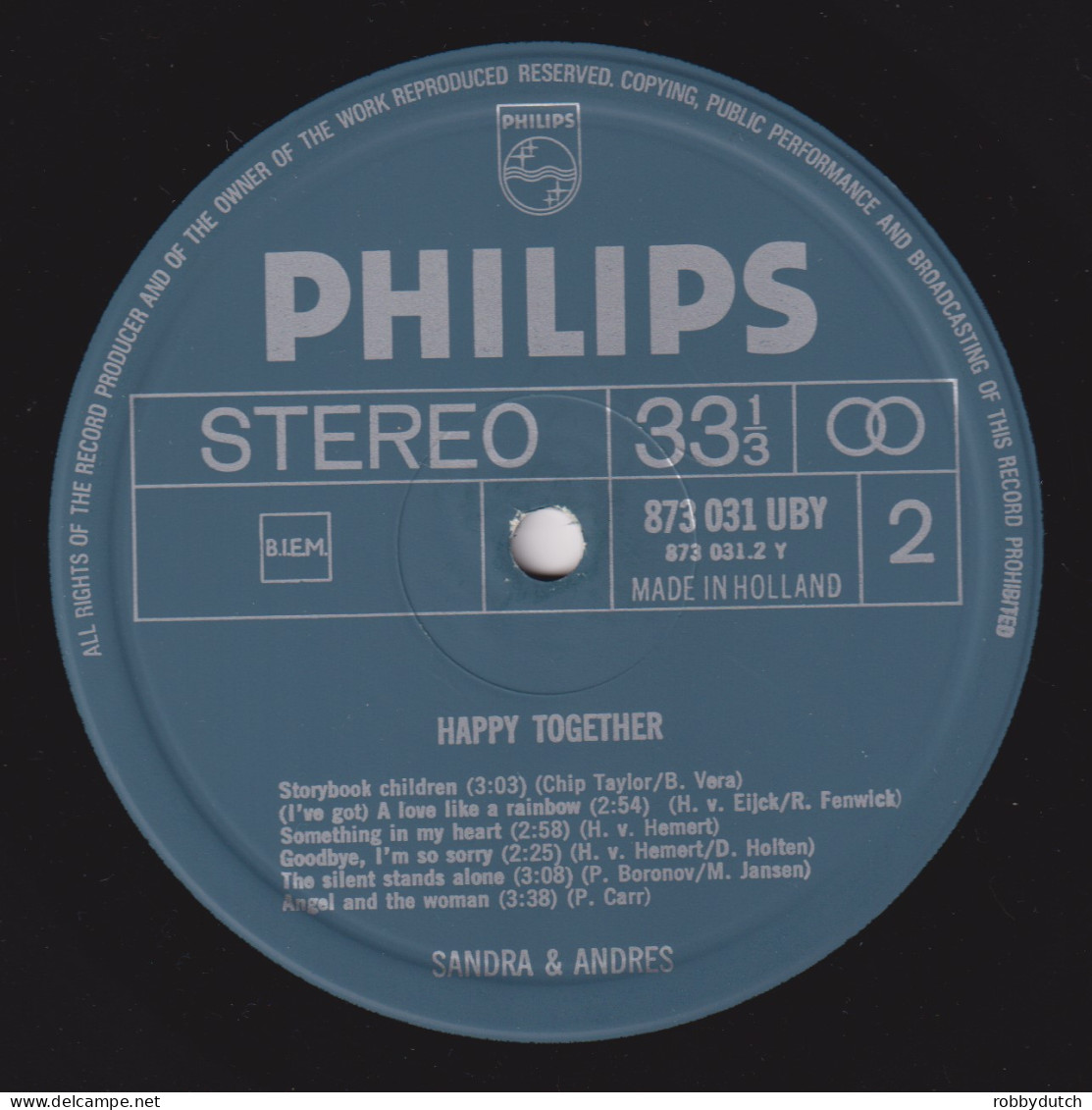 * LP *  SANDRA + ANDRES - STORYBOOK CHILDREN / HAPPY TOGETHER (Holland 1970 EX-) - Disco & Pop