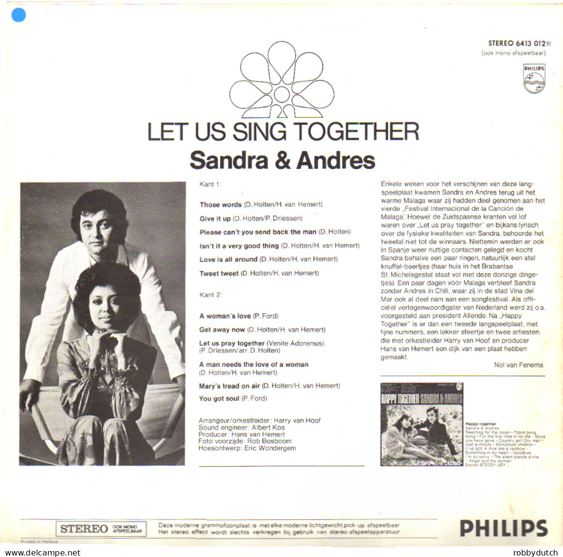 * LP *  SANDRA + ANDRES - LET US SING TOGETHER (Holland 1971 EX-) - Disco & Pop
