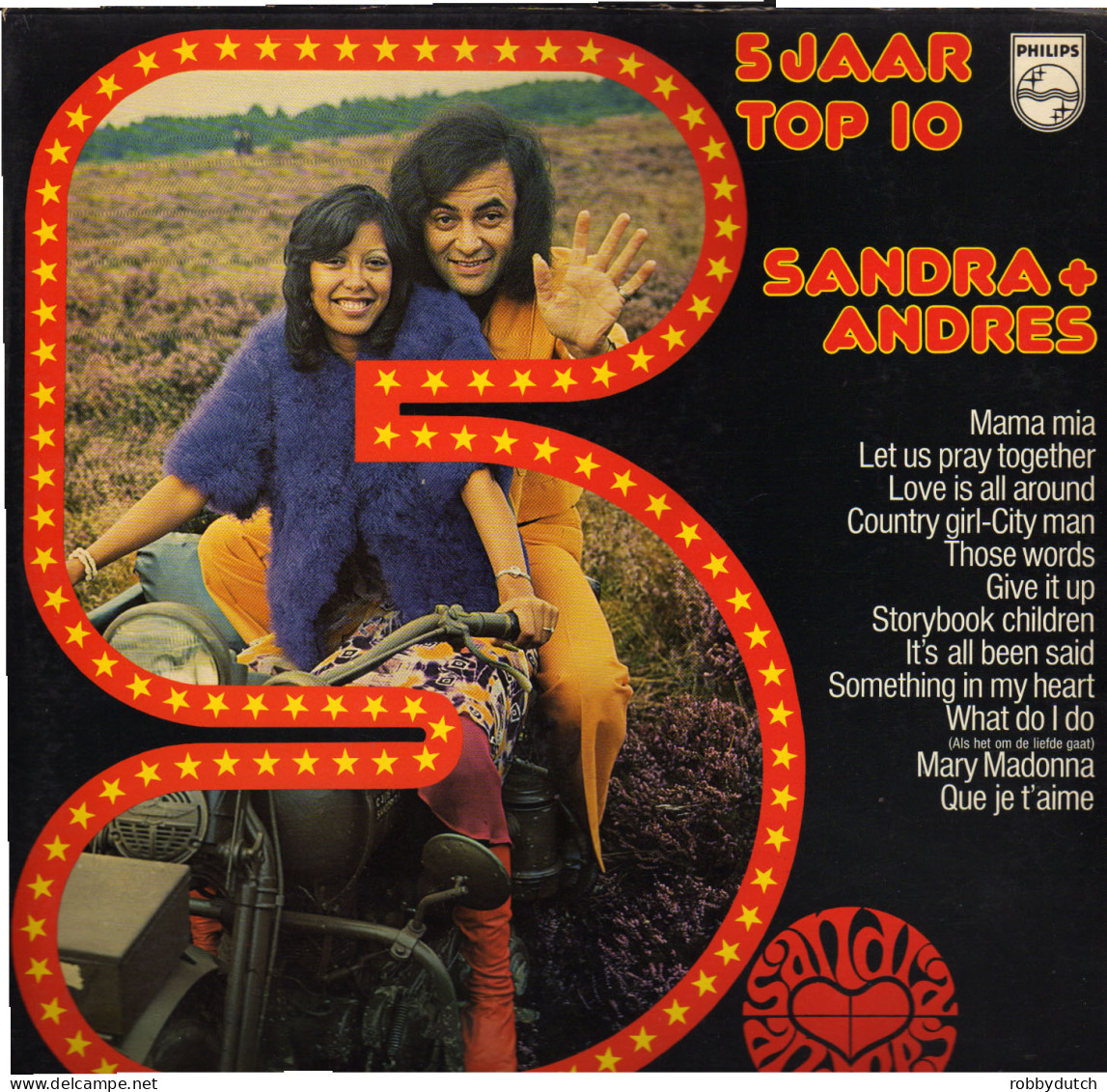 * LP *  SANDRA + ANDRES - 5 JAAR TOP 10 (Holland 1973 EX-) - Disco, Pop