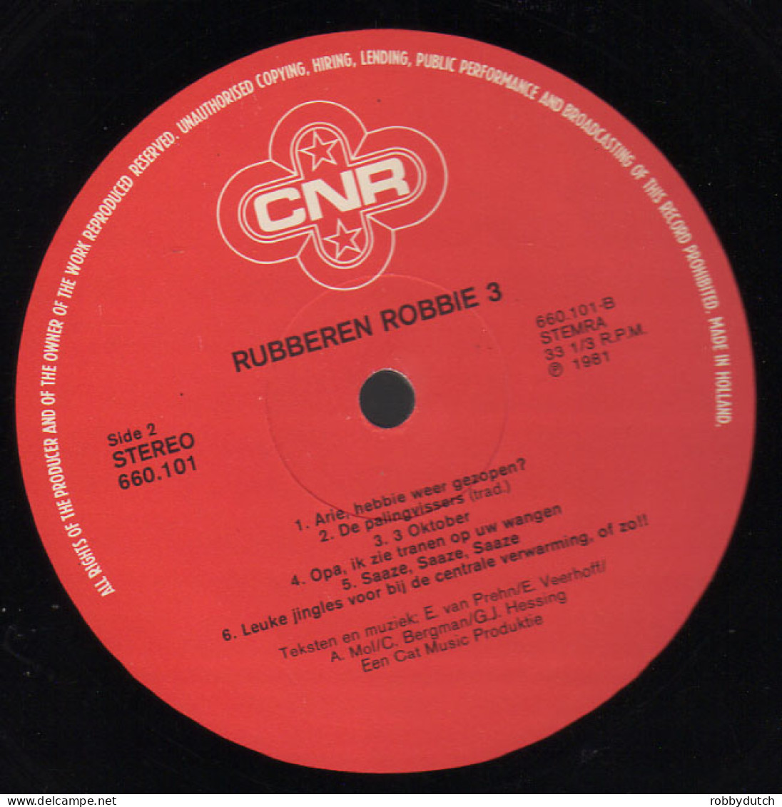 * LP *  RUBBEREN ROBBIE 3 (Holland 1981 EX-) - Otros - Canción Neerlandesa