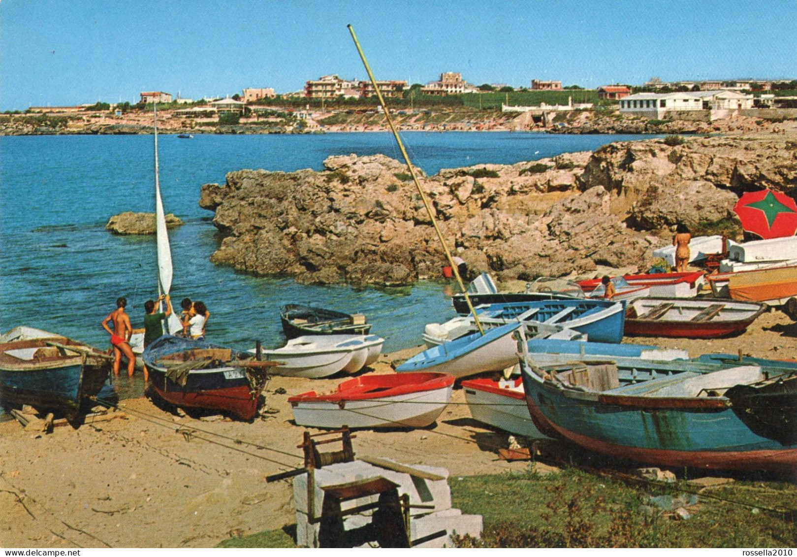 CARTOLINA ITALIA TARANTO MARINA DI PULSANO SPIAGGIA Italy Postcard ITALIEN Ansichtskarten - Taranto