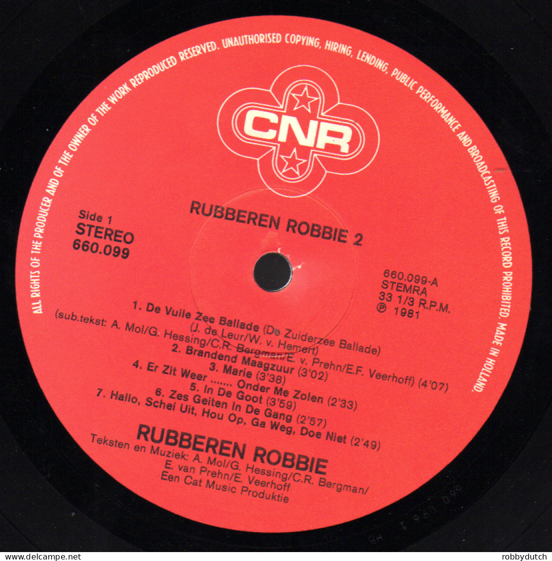 * LP *  RUBBEREN ROBBIE 2 (Holland 1981 EX-) - Otros - Canción Neerlandesa
