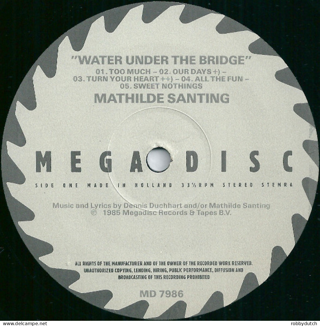 * LP *  MATHILDE SANTING & DENNIS DUCHHART - WATER UNDER THE BRIDGE (Holland 1985 EX) - Jazz