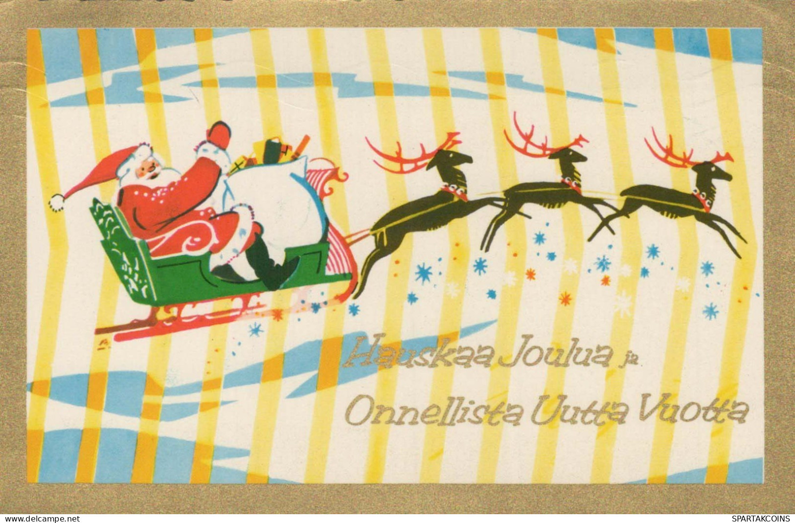 PAPÁ NOEL Feliz Año Navidad Vintage Tarjeta Postal CPA #PKE047.A - Santa Claus
