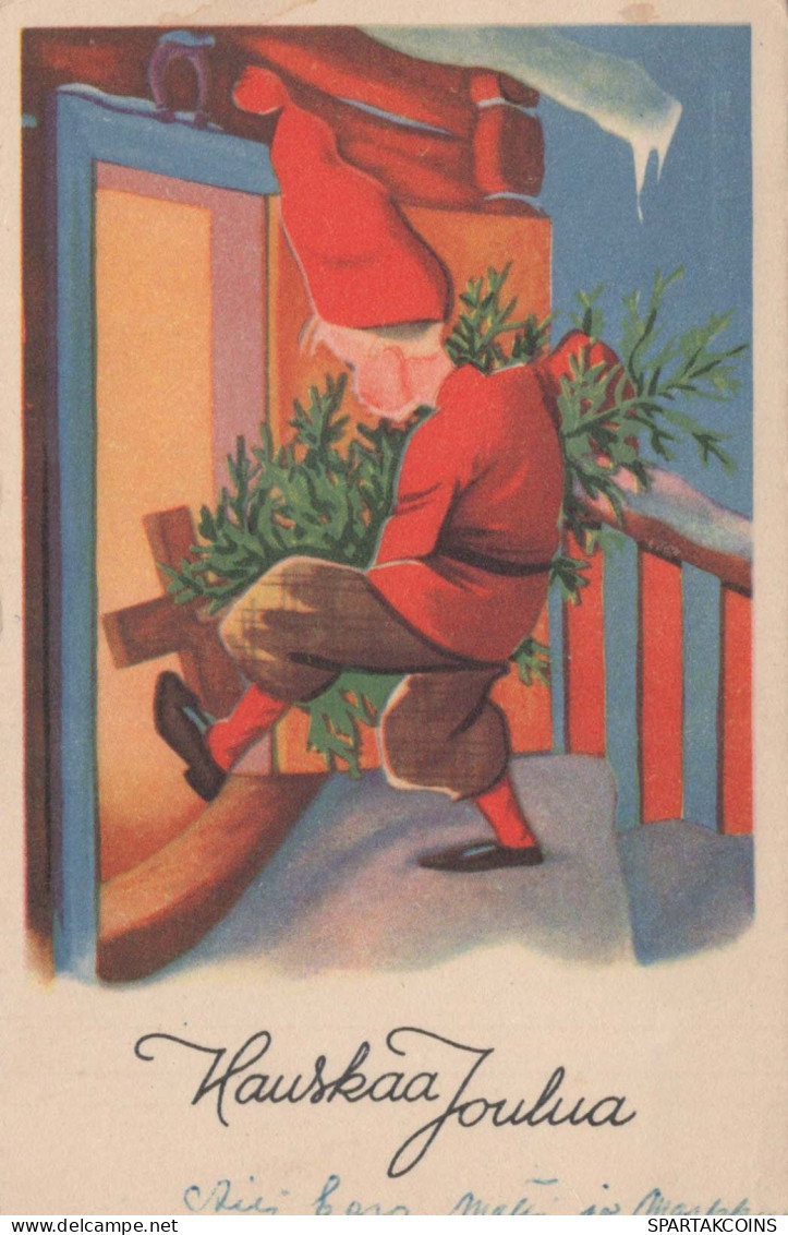 PÈRE NOËL Bonne Année Noël GNOME Vintage Carte Postale CPSMPF #PKD253.A - Santa Claus