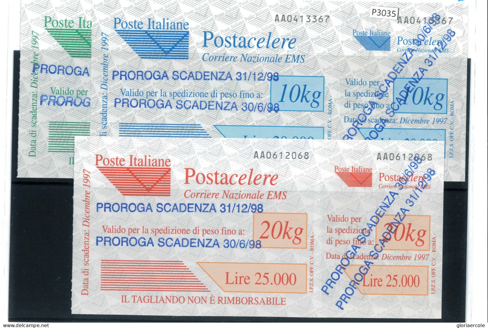 P3035 - ITALIA REPUBBLICA POSTA CELERE 1C/3C NUOVI PERFETTI - 1991-00: Nieuw/plakker