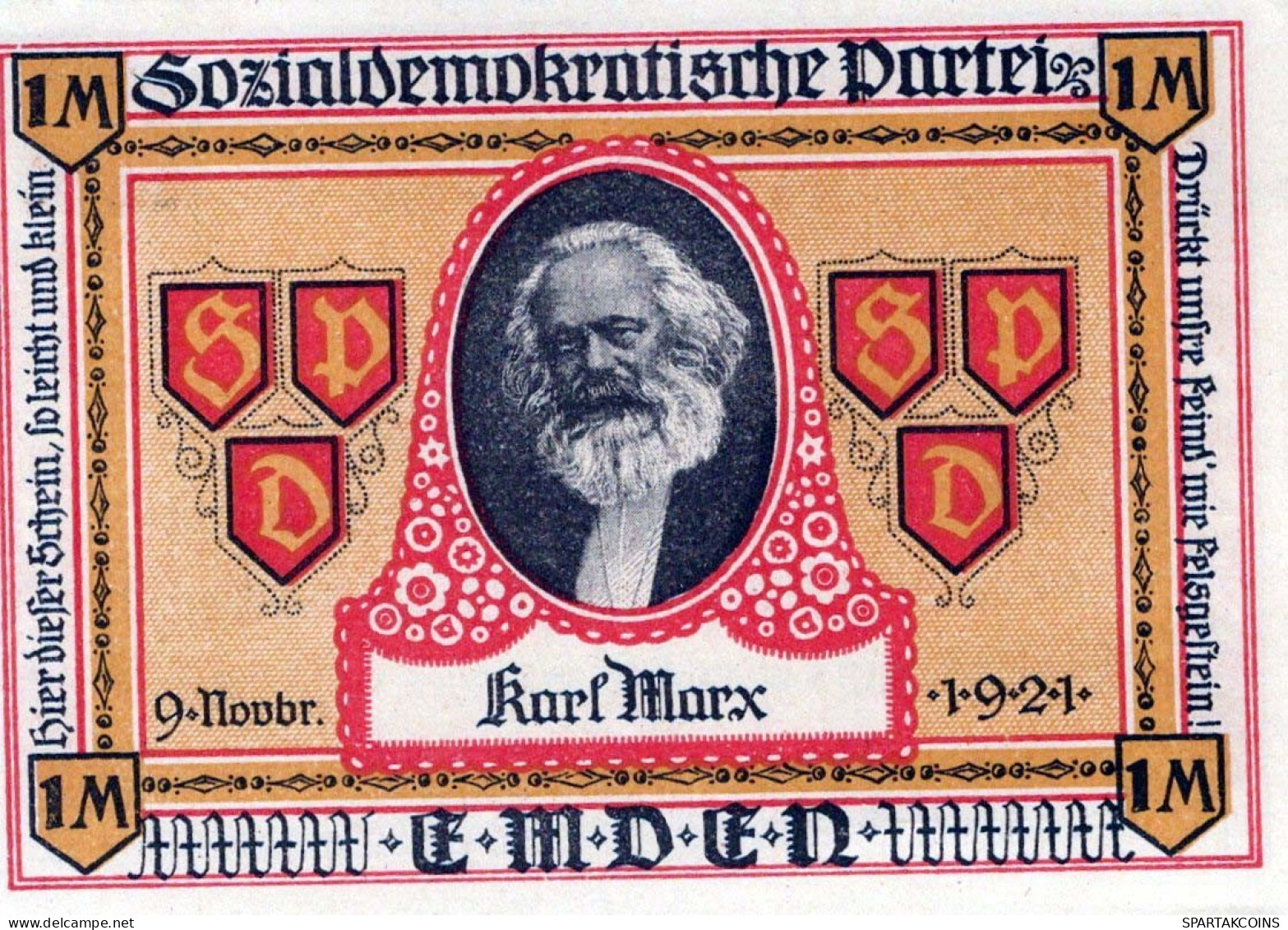 1 MARK 1921 Stadt EMDEN Hanover UNC DEUTSCHLAND Notgeld Banknote #PB231 - Lokale Ausgaben