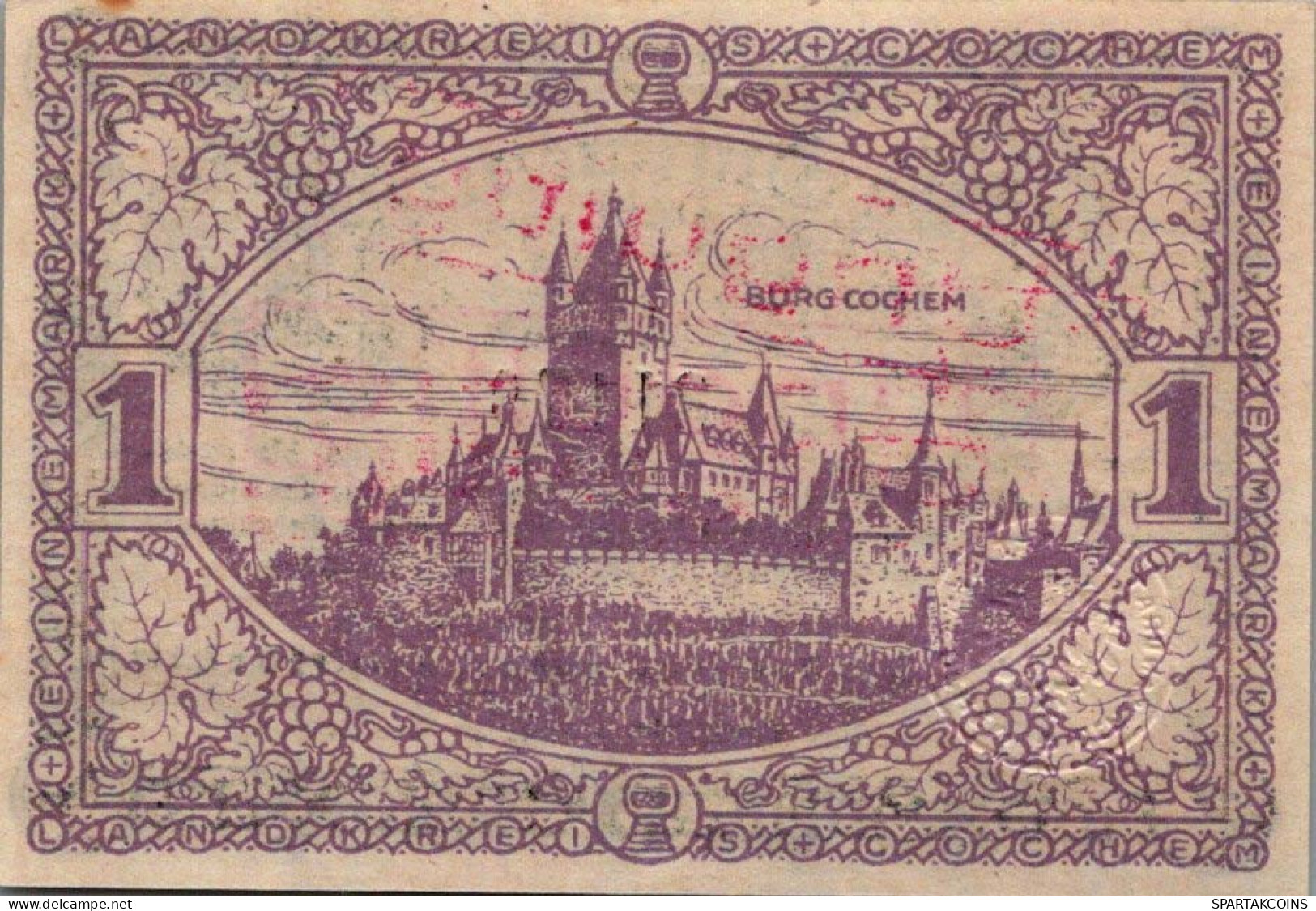 1 MARK 1921 Stadt COCHEM Rhine UNC DEUTSCHLAND Notgeld Banknote #PA399 - Lokale Ausgaben
