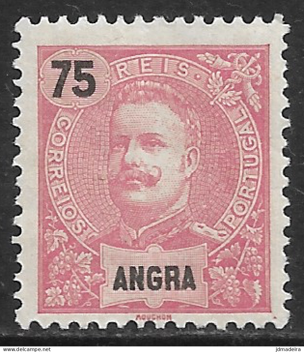 Angra – 1897 King Carlos 75 Réis Mint Stamp - Angra