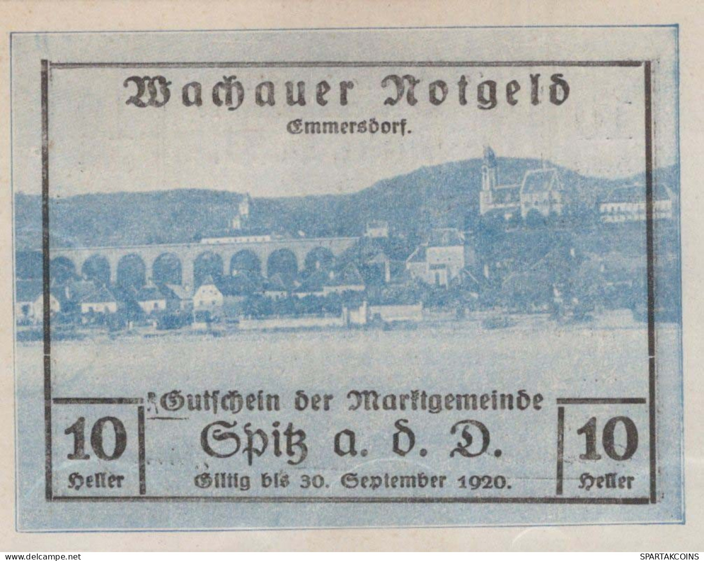 10 HELLER 1918-1921 Stadt WACHAU Niedrigeren Österreich Notgeld #PD924 - [11] Local Banknote Issues